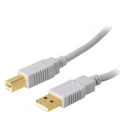 Cablu USB 2.0 A-B Aurit 5m Gri