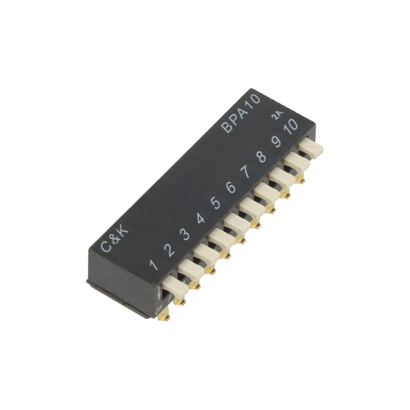 Comutator DIP-SWITCH 10 Secțiuni ON-OFF 24VDC | Electronic-mag.ro | Componente Electronice