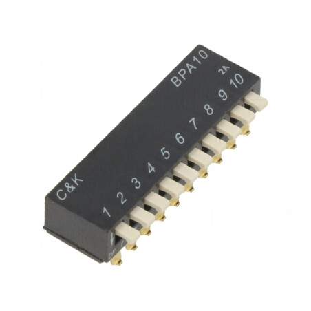 Comutator DIP-SWITCH 10 Secțiuni ON-OFF 24VDC | Electronic-mag.ro | Componente Electronice