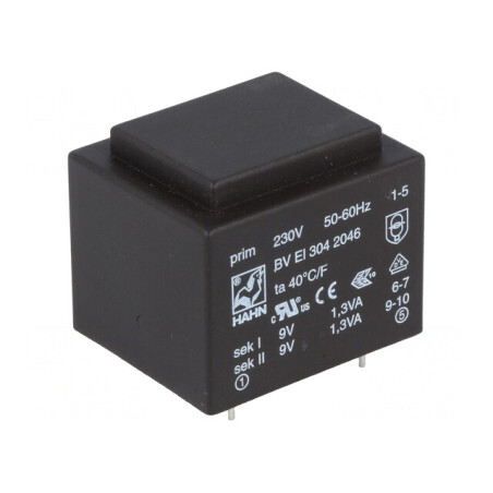 Transformator Încapsulat 2,6VA 230VAC 9V 145mA PCB | Electronic-mag.ro | Componente Electronice