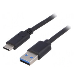 Cablu USB 3.1 USB A la USB C 1m Negru | Electronic-mag.ro | Componente Electronice
