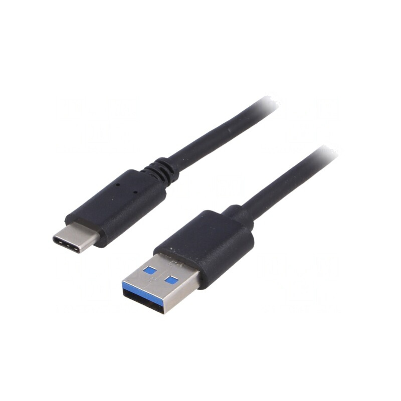 Cablu USB 3.1 USB A la USB C 1m Negru | Electronic-mag.ro | Componente Electronice