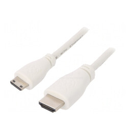 Cablu HDMI 2.0 Mini HDMI Alb 1m | Electronic-mag.ro | Componente Electronice