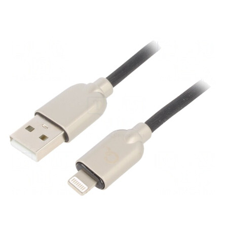Cablu USB 2.0 Apple Lightning 2m Negru | Electronic-mag.ro | Componente Electronice
