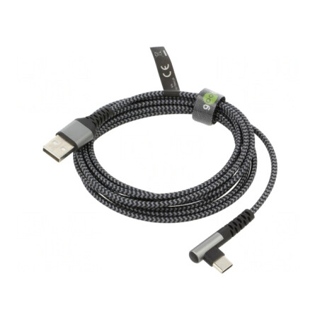 Cablu USB 2.0 USB-A la USB-C Unghi 2m 480Mbps | Electronic-mag.ro | Componente Electronice