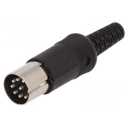 Mufă DIN 8 Pin 262° Drept Pe Cablu Lipire | Electronic-mag.ro | Componente Electronice