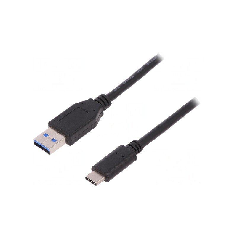 Cablu USB 2.0 USB-A la USB-C 1m Negru | Electronic-mag.ro | Componente Electronice