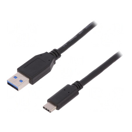 Cablu USB 2.0 USB-A la USB-C 1m Negru | Electronic-mag.ro | Componente Electronice
