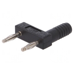 Conector banană stivuibil 2mm 60V negru nichelat