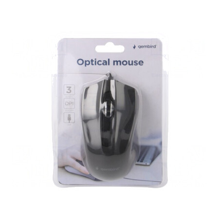 Mouse optic negru USB cu cablu 1.35m și 3 butoane | Electronic-mag.ro | Componente Electronice