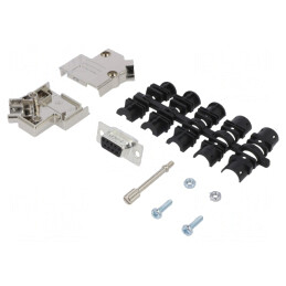 Conector D-Sub 9-Pin Femelă Unghi 45° Lipire Pe Cablu Gold Flash | Electronic-mag.ro | Componente Electronice