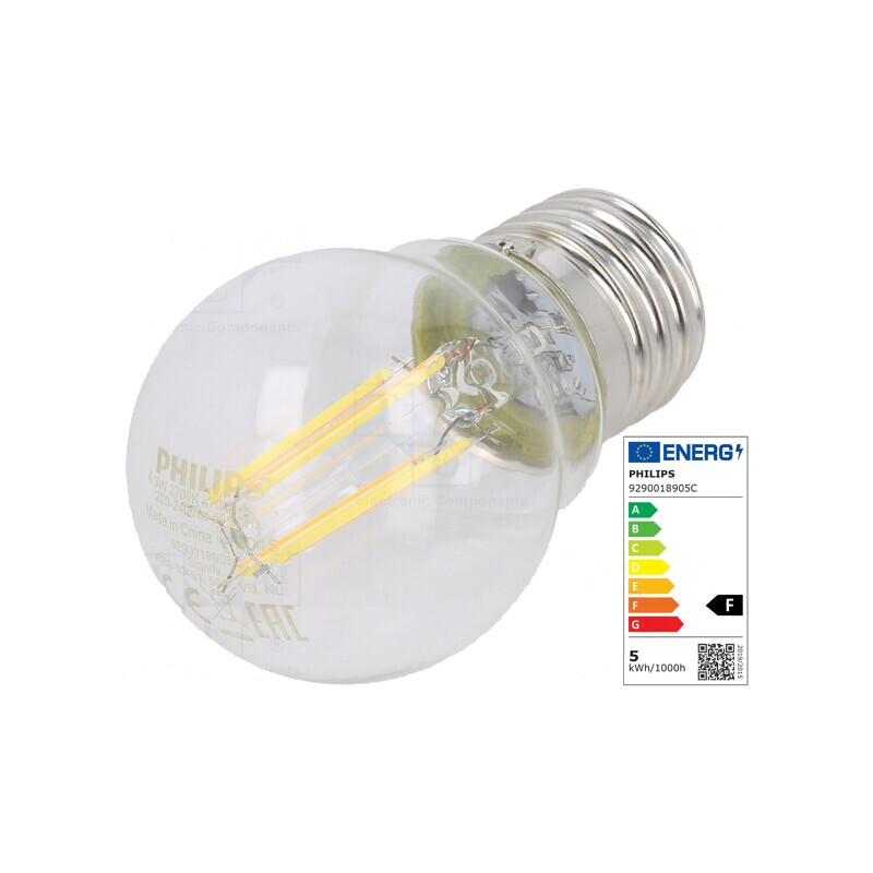 Lampă LED alb cald E27 4,3W 470lm 2700K | Electronic-mag.ro | Componente Electronice