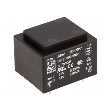 Transformator încapsulat 1,9VA 230V 15V PCB | Electronic-mag.ro | Componente Electronice