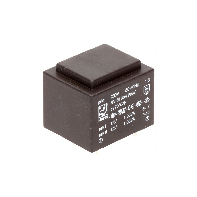 Transformator încapsulat 2,1VA 230V la 12V PCB | Electronic-mag.ro | Componente Electronice
