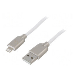 Cablu USB Apple Lightning 2m Alb 480Mbps | Electronic-mag.ro | Componente Electronice