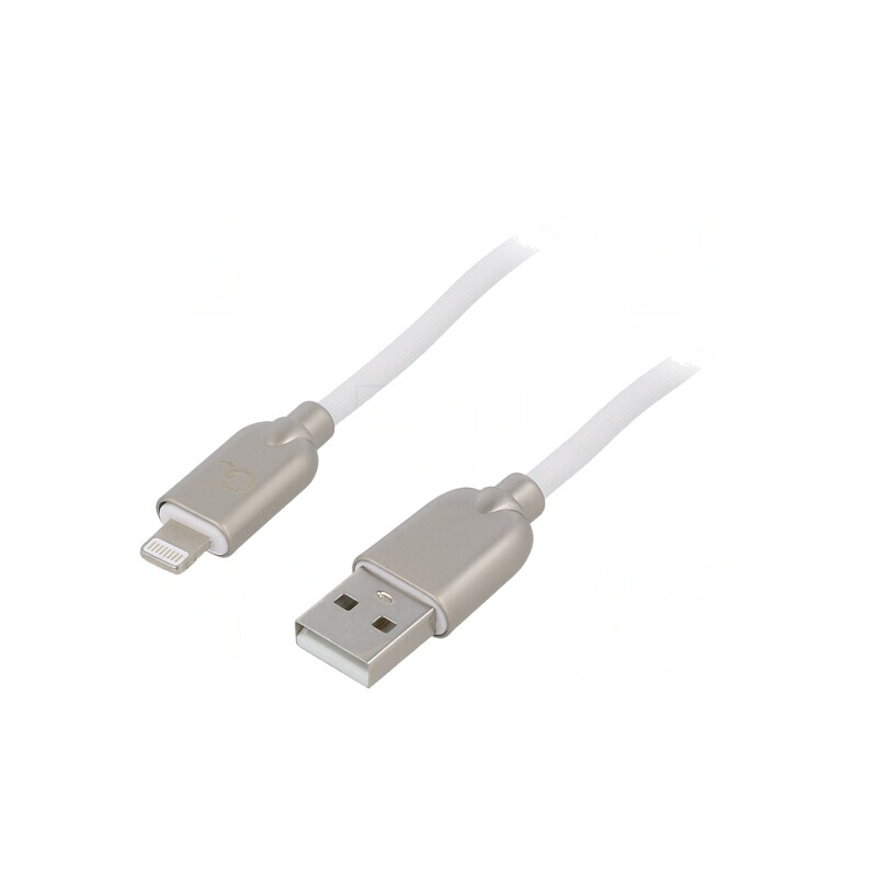 Cablu USB Apple Lightning 2m Alb 480Mbps | Electronic-mag.ro | Componente Electronice