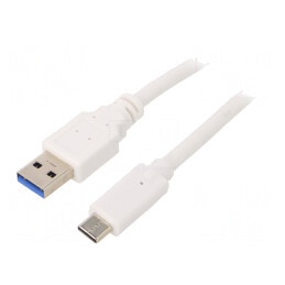 Cablu USB 3.0 A la C 1.8m Alb Aurit | Electronic-mag.ro | Componente Electronice