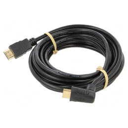 Cablu HDMI HDCP 2.2 90° 5m Negru | Electronic-mag.ro | Componente Electronice