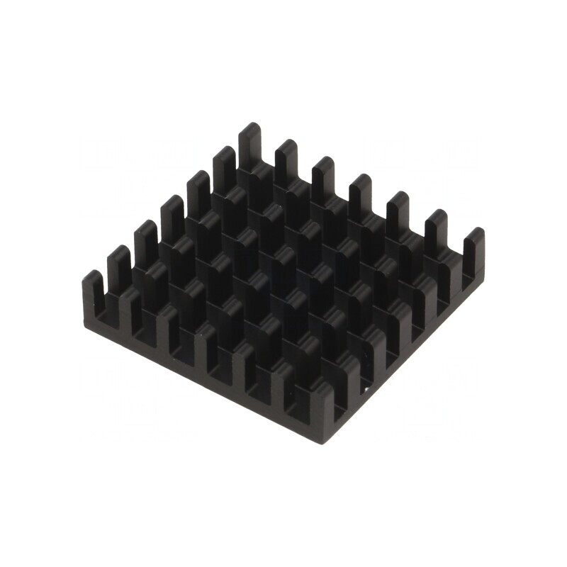Radiator Aluminiu Negru 25x25x6mm | Electronic-mag.ro | Componente Electronice