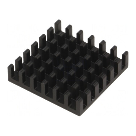 Radiator Aluminiu Negru 25x25x6mm | Electronic-mag.ro | Componente Electronice