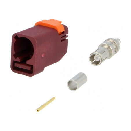 Conector FAKRA Mamă Crimpat Drept pentru Cablu RG174/RG316 | Electronic-mag.ro | Componente Electronice