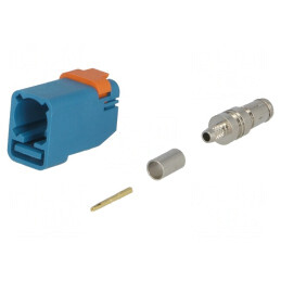 Conector FAKRA Mamă Crimpat Polarizare Z-Water Albastru | Electronic-mag.ro | Componente Electronice