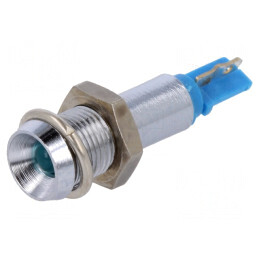 Lampă de control LED albastru 24-28VAC metalică Ø6,2mm | Electronic-mag.ro | Componente Electronice