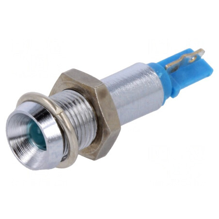 Lampă de control LED albastru 24-28VAC metalică Ø6,2mm | Electronic-mag.ro | Componente Electronice
