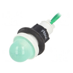 'Lampă Control LED Verde 230V 13mm'