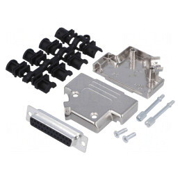 Mufă D-Sub 25 PIN Mamă 45° pentru Lipire pe Cablu | Electronic-mag.ro | Componente Electronice