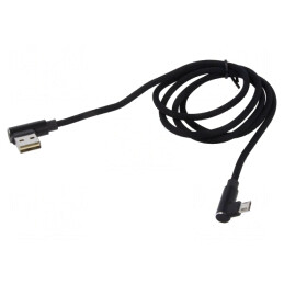 Cablu USB 2.0 1m Negru Textile Quick Charge | Electronic-mag.ro | Componente Electronice