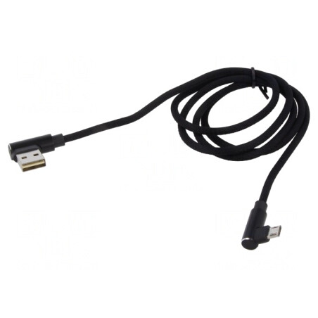 Cablu USB 2.0 1m Negru Textile Quick Charge | Electronic-mag.ro | Componente Electronice