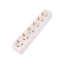 Conector Alimentare AC Mamă Splitter 2P 250VAC 16A Alb | Electronic-mag.ro | Componente Electronice