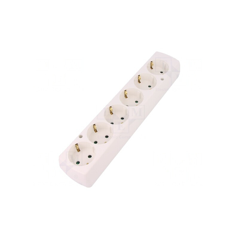 Conector Alimentare AC Mamă Splitter 2P 250VAC 16A Alb | Electronic-mag.ro | Componente Electronice