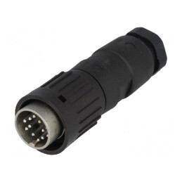 Mufă DIN 12 PIN 150V 3A Argintat Pe Cablu | Electronic-mag.ro | Componente Electronice