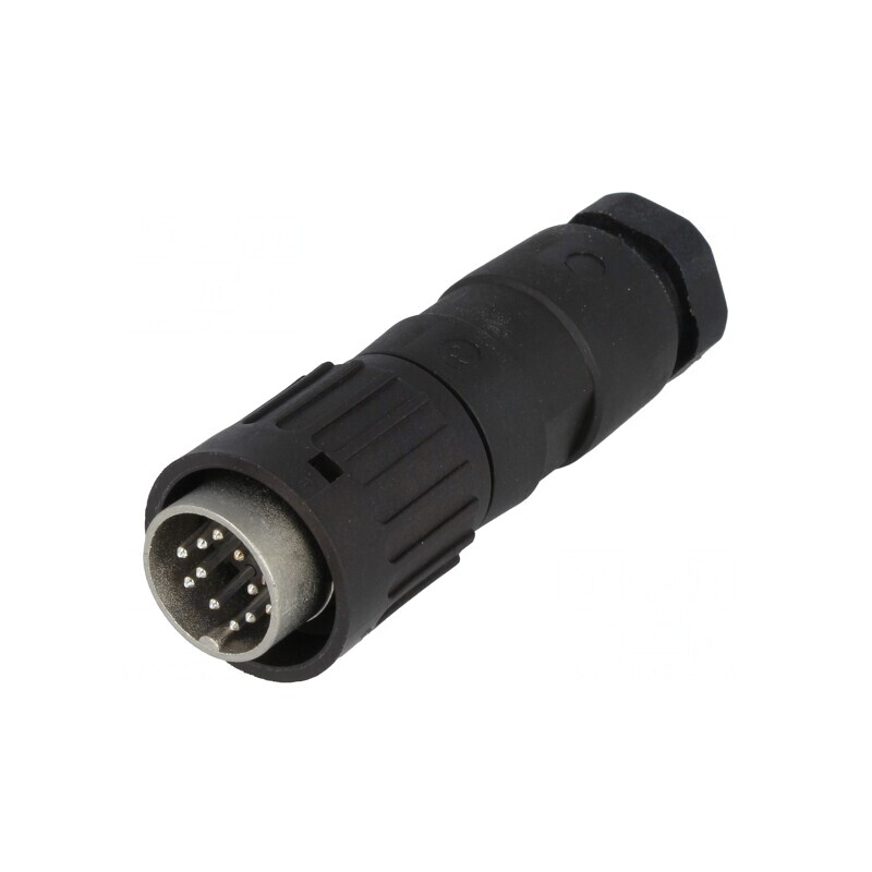 Mufă DIN 12 PIN 150V 3A Argintat Pe Cablu | Electronic-mag.ro | Componente Electronice