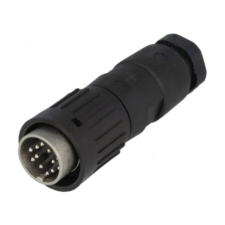 Mufă DIN 12 PIN 150V 3A Argintat Pe Cablu | Electronic-mag.ro | Componente Electronice