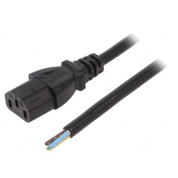 Cablu Alimentare IEC C13 PVC 3m Negru 10A 250V 3x1mm2 | Electronic-mag.ro | Componente Electronice