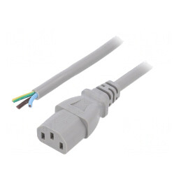 Cablu Alimentare IEC C13 3m Gri 10A 250V | Electronic-mag.ro | Componente Electronice