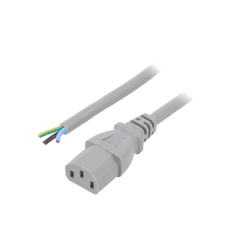 Cablu Alimentare IEC C13 3m Gri 10A 250V | Electronic-mag.ro | Componente Electronice