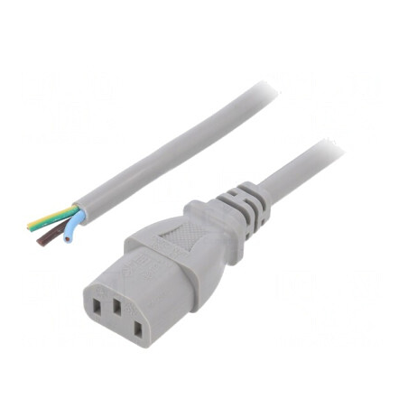 Cablu Alimentare IEC C13 3m Gri 10A 250V | Electronic-mag.ro | Componente Electronice