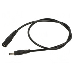 Cablu DC 1x0,5mm2 cu Mufă și Soclu Negru | Electronic-mag.ro | Componente Electronice