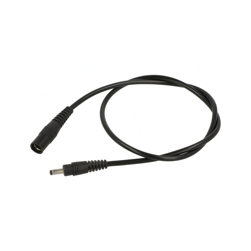 Cablu DC 1x0,5mm2 cu Mufă și Soclu Negru | Electronic-mag.ro | Componente Electronice