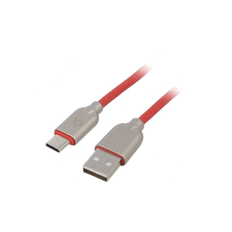 Cablu USB 2.0 USB A - USB C 2m Roșu Aurit 480Mbps | Electronic-mag.ro | Componente Electronice Cablu USB 2.0 USB A - USB C 2m Roșu Aurit 480Mbps | Electronic-mag.ro | Componente Electronice