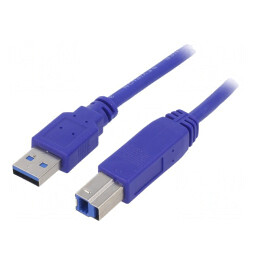 Cablu USB 3.0 A-B 1,8m Albastru Aurit | Electronic-mag.ro | Componente Electronice