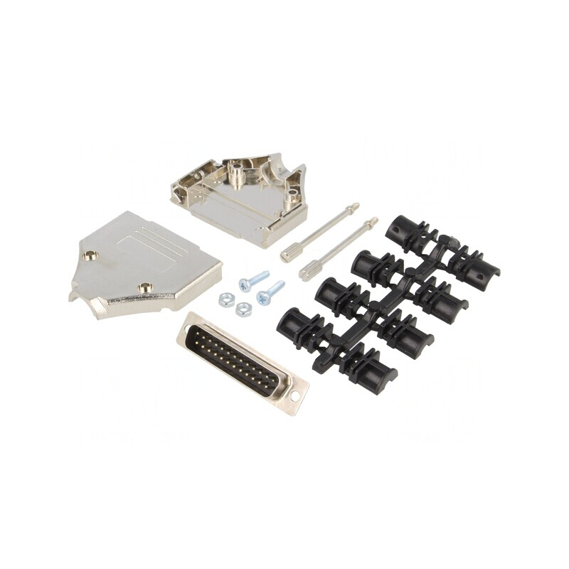 Conector D-Sub 25-Pin Mufă Tată Neagră pentru Cablu | Electronic-mag.ro | Componente Electronice