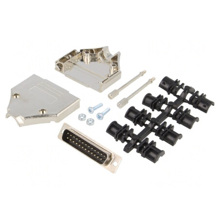 Conector D-Sub 25-Pin Mufă Tată Neagră pentru Cablu | Electronic-mag.ro | Componente Electronice
