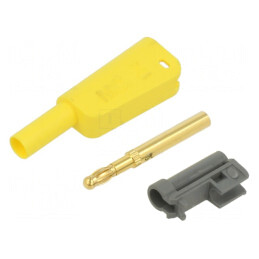Conector Banană 4mm 19A 1kV Galben Izolat | Electronic-mag.ro | Componente Electronice