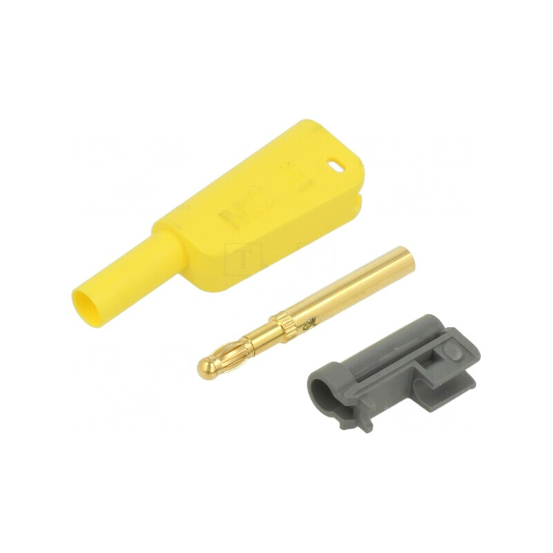 Conector Banană 4mm 19A 1kV Galben Izolat | Electronic-mag.ro | Componente Electronice