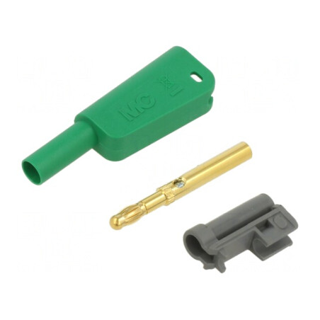 Conector banană verde 4mm 19A 1kV cu izolaţie | Electronic-mag.ro | Componente Electronice